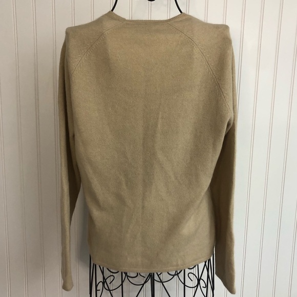 Prague Cashmere Tan Scoop-neck Sweater - Picture 2 of 7